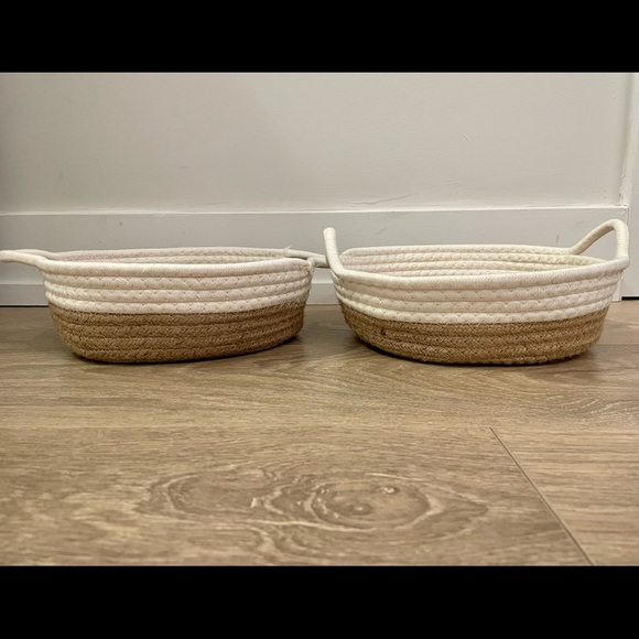 Cotton Rope Two-Tone Low Baskets - Picture 2 of 4